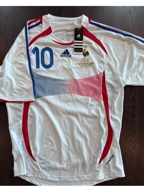 NEW WITH TAGS adidas Zidane #10 White Soccer Jersey - JSY 2XL